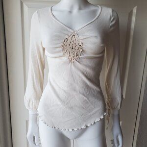 y2k white long sleeve top